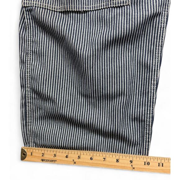 Vtg Sears Bib Overalls 40x30 Hickory Striped Railroad Toughskins Union Made USA - Picture 16 of 16